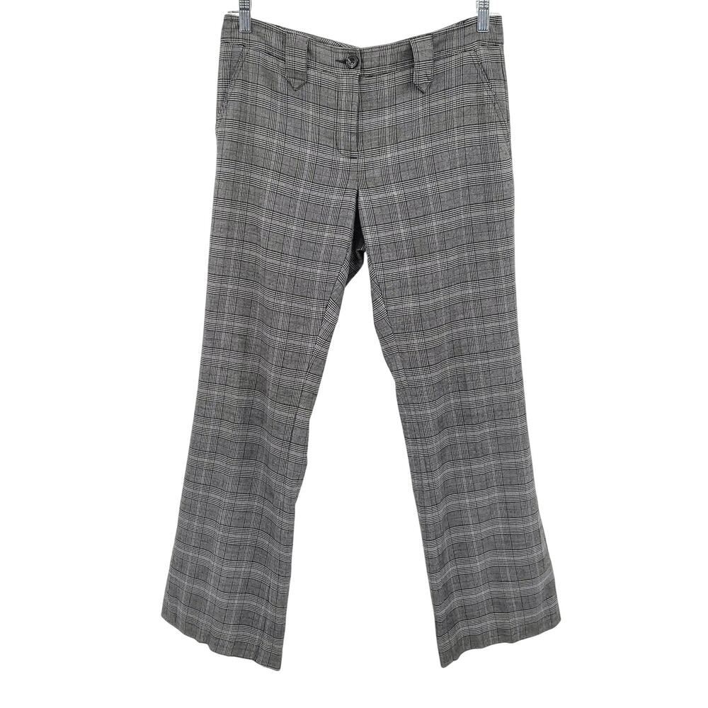 Cabi Gray Plaid Mid Rise Straight Leg Trousers Career Professional Women's Sz 10